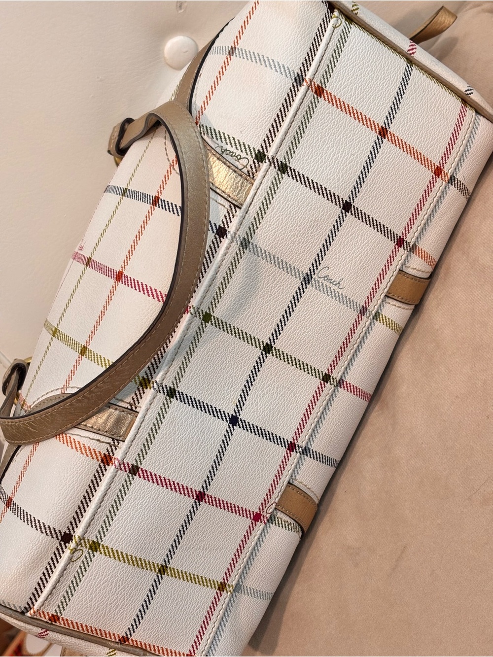 COACH 2011 Peyton Tattersall Plaid Satchel Shoulder Bag - Picture 10 of 16